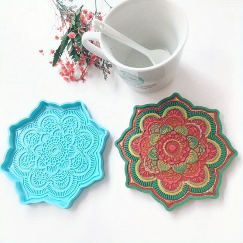 Resin Craft Ideas - Mandala Sottobicchiere Stampo in silicone Vassoio